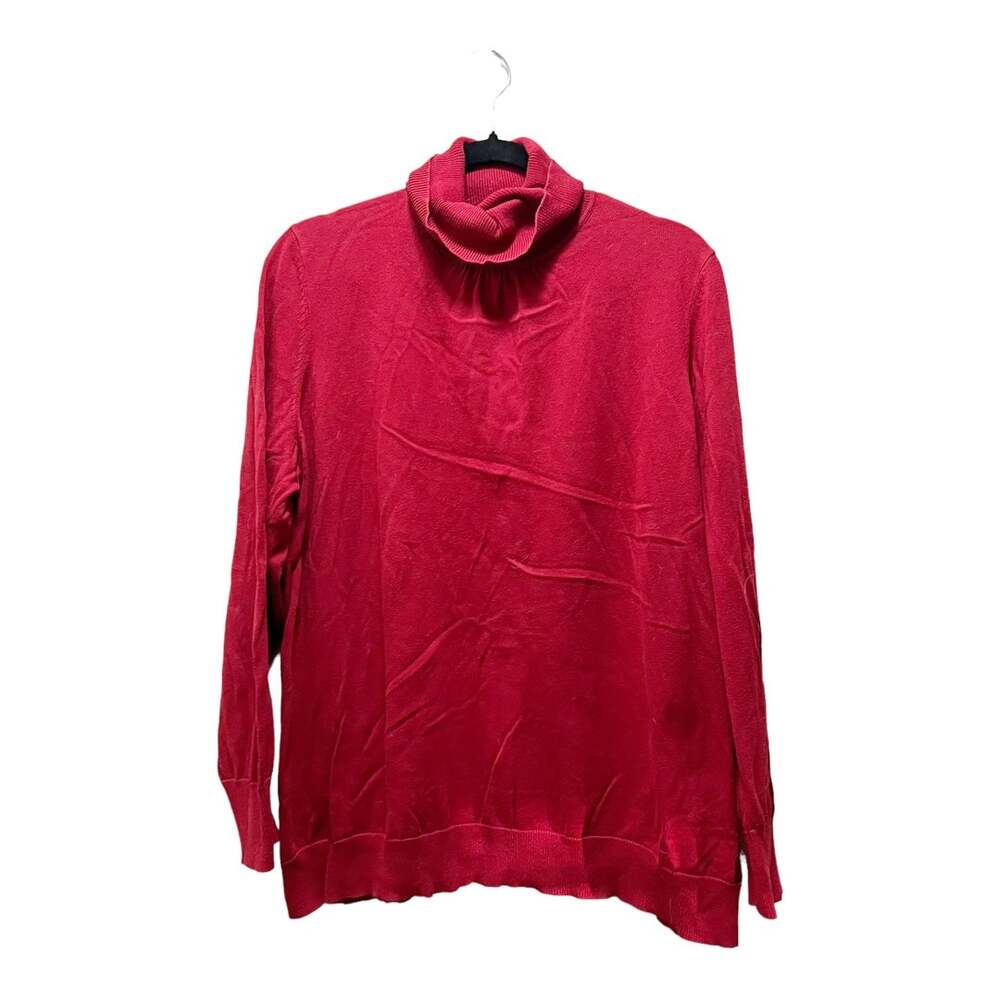 Talbots Women Pima Cotton Red Turtleneck Sweater Plus Size 3X